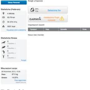 Runtastic Web import garmin e GPX - TCX